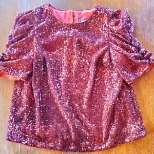 Anthropologie Sequin Top, 2, Burnt Orange